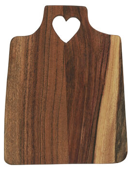 Acacia Wood Heart Handle Chopping Board, 2 of 2