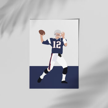 Tom Brady New England Patriots American Football Poster, 3 of 3
