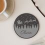 Personalised Santa Reindeer Sleigh Engraved Slate Coaster Christmas Gift, thumbnail 1 of 2