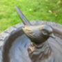 Cast Iron Metal Bird Bath And Feeder Bowl With Sundial Brown Garden, thumbnail 4 of 6