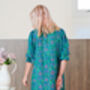 Yasmin Silk Print Embroidered Dress 04, thumbnail 2 of 3