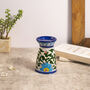 Blue Pottery Oil Burner With Flower Design, thumbnail 3 of 3