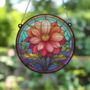 Dahlia Stained Glass Effect Suncatcher, thumbnail 2 of 6