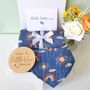 Navy Rainbow New Baby Swaddle Muslin And Bib Gift Set, thumbnail 1 of 6