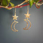 'Tempest Noctis' Ethical Hand Beaten Brass Earrings, thumbnail 3 of 4