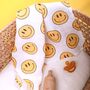 Muslin Swaddle Baby Shower Blanket Smiley, thumbnail 5 of 9