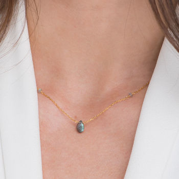 18ct Yellow Gold Plated Gemstone Necklace, 3 of 10