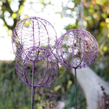 Chicken Wire Allium Recycled Metal Garden Sculpture, 5 of 5