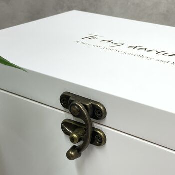 Personalised White Wooden Jewellery Box, 3 of 6