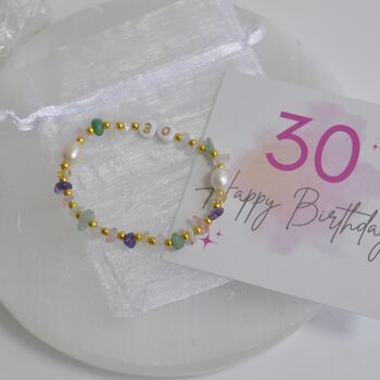 30th Birthday Dainty Crystal Friendship Bracelet Gift, 3 of 8
