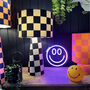 Handmade Checkerboard Velvet Lamps In Liquorice, thumbnail 4 of 6