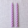 Pair Of Lavender Beeswax Soy Blend Twist Candles, thumbnail 3 of 4