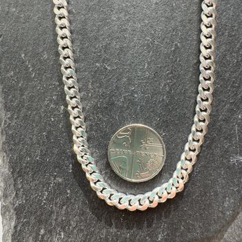 Flat Curb Sterling Silver Chain 60cm, 5 of 5