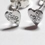 Tiny Sterling Silver Heart Shaped Studs, thumbnail 1 of 5