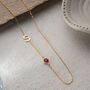 Personalised Sideway Initial Birthstone Necklace, thumbnail 3 of 10