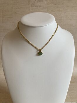18 K Gold Plated Mint Green Pendant Necklace, 2 of 5