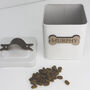 Personalised Dog Treat Tin Engraved Walnut Name Plate, thumbnail 2 of 4