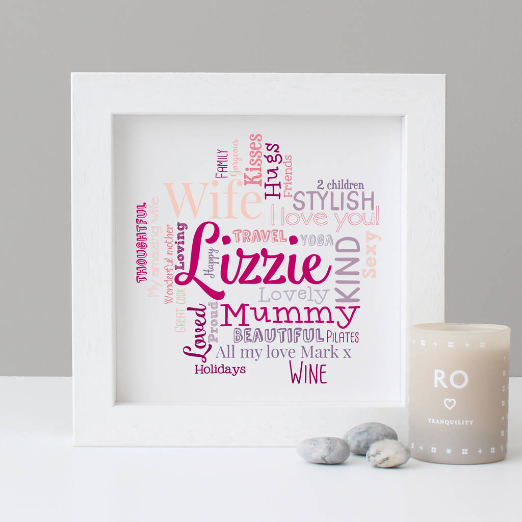 Personalised Wife Word Art Gift By Hope And Love