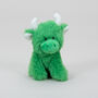 Mini Highland Collectible Green Soft Plush Cow With Pop Up Box, thumbnail 3 of 8