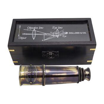 Personalised 17 Inch Gunmetal Telescope With Wood Box, 5 of 11