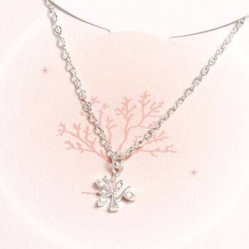 Diamonte Carded Tree Pendant Necklace In Gold Or Silver, 4 of 4
