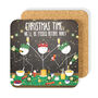Fun Christmas Gift Coaster Drinking Wine Secret Santa, thumbnail 1 of 5
