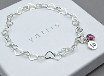 Sterling Silver 16th Bracelet With Birthstone, 2 of 4