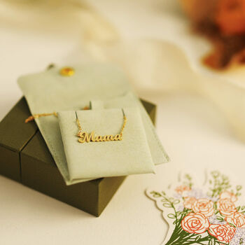 Sterling Silver Gold Vermeil 'Mama' Script Letter Necklace, 7 of 8