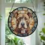 Staffordshire Bull Terrier Brown Stained Glass Effect Suncatcher, thumbnail 5 of 6