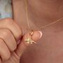 18ct Gold Triceratops Dinosaur Charm Necklace, thumbnail 1 of 6