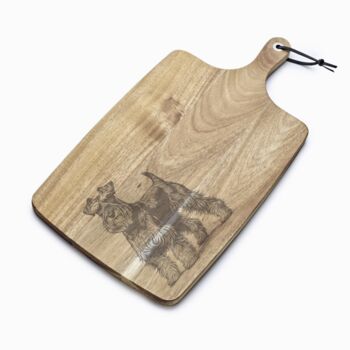 Personalised Miniature Schnauzer Engraved Acacia Serving Board, 7 of 8