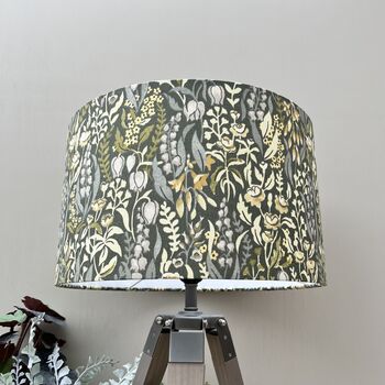 Kelmscott Moss Green Floral Drum Lampshade, 3 of 8