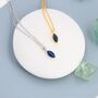 Extra Tiny Sapphire Blue Marquise Cz Necklace, thumbnail 8 of 12