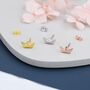 Origami Paper Boat Stud Earrings In Sterling Silver, thumbnail 5 of 12