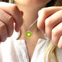 Small Star Enamel Necklace Sterling Silver Lime, thumbnail 2 of 7