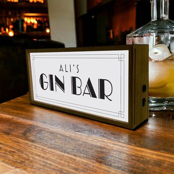 Personalised Light Box Home Gin Bar, 3 of 5