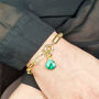 18ct Gold Plated Malachite May Birthstone Bracelet, thumbnail 2 of 3