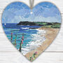 Gylly Beach Wooden Hanging Heart, Collage Art Of Cornwall, thumbnail 1 of 2
