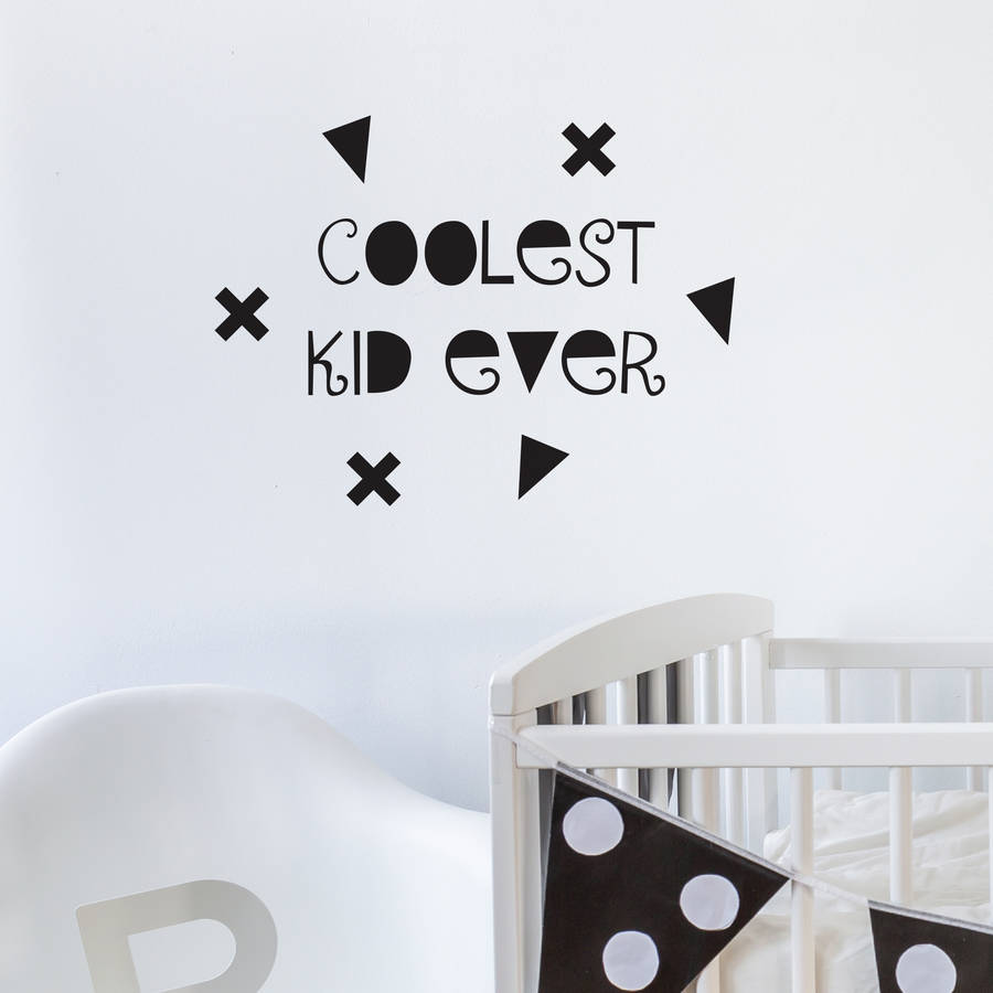 'Coolest Kid Ever' Wall Sticker By Nutmeg Wall Stickers