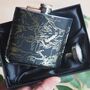 Pesonalised Map Of Snowdonia Hip Flask In A Gift Box, thumbnail 3 of 6
