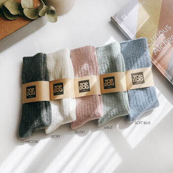 Alpaca Wool Everyday Sock, Cosy Merino Wool Bed Socks, 5 of 9