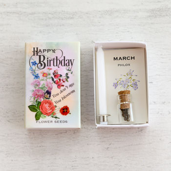 March Birth Flower Phlox Seeds And Birthday Candle Gift, 3 of 8