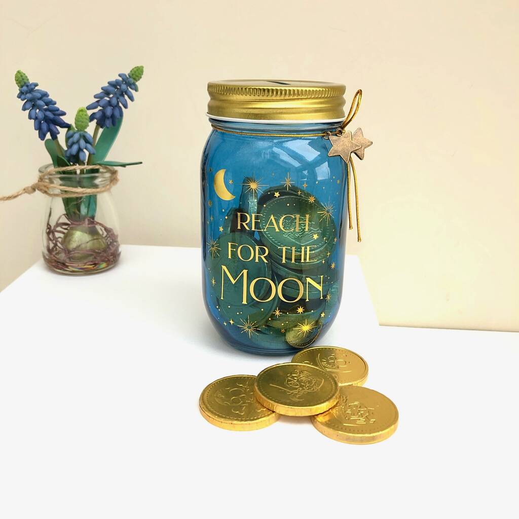 Money Box Jar With Chocolate Coins, 1 of 8