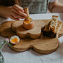 Wooden Cloud Breakfast Board And Egg Cup Set, thumbnail 1 of 5