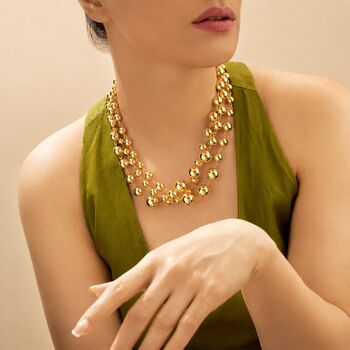 Statement Bead Layered Bubble Necklace, 4 of 6