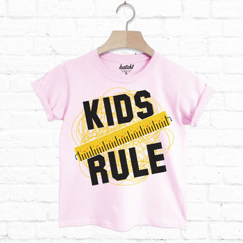 Kids Rule Children's Slogan T Shirt, 2 of 3