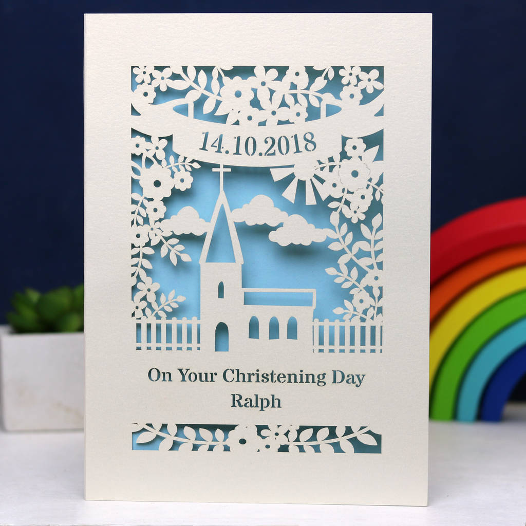 Personalised Papercut Floral Christening Card, 1 of 5
