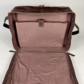 Cognac Leather Laptop Carry All Bag, 7 of 8