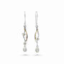 Sterling Silver Floral Drop Dainty Moonstone Earrings, thumbnail 4 of 6