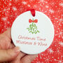 Mistletoe And Wine Christmas Tree Decoration, thumbnail 6 of 8